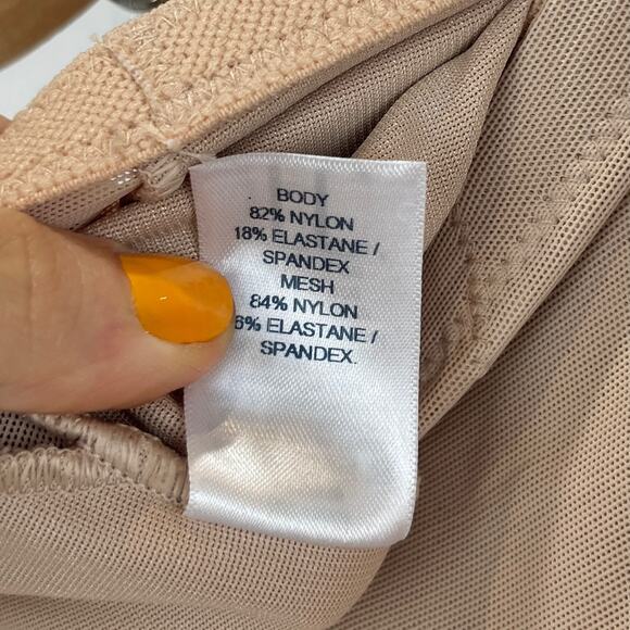 NWT CUPID Intimates Sheer Panel High Waist Shaping Thong Extra Firm Warm Beige L - Picture 7 of 8